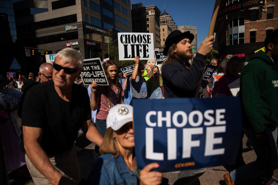 People participate in the Ohio March for Life.