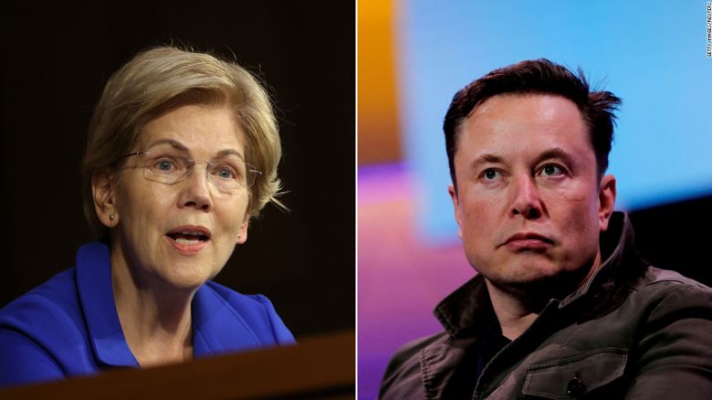 Elizabeth Warren Elon Musk SPLIT