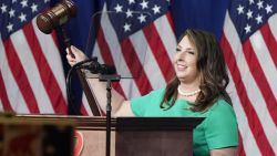 CHARLOTTE, NORTH CAROLINA - AUGUST 24: Republican National Committee Chairwoman, Ronna McDaniel, gavels the call-to-order on the first day of the Republican National Convention at the Charlotte Convention Center on August 24, 2020 in Charlotte, North Carolina. The four-day event is themed "Honoring the Great American Story."