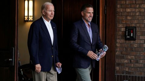 U.S. President Joe Biden and his son Hunter Biden depart from Holy Spirit Catholic Church after attending Mass on St. Johns Island, South Carolina, U.S., August 13, 2022.      REUTERS/Joshua Roberts