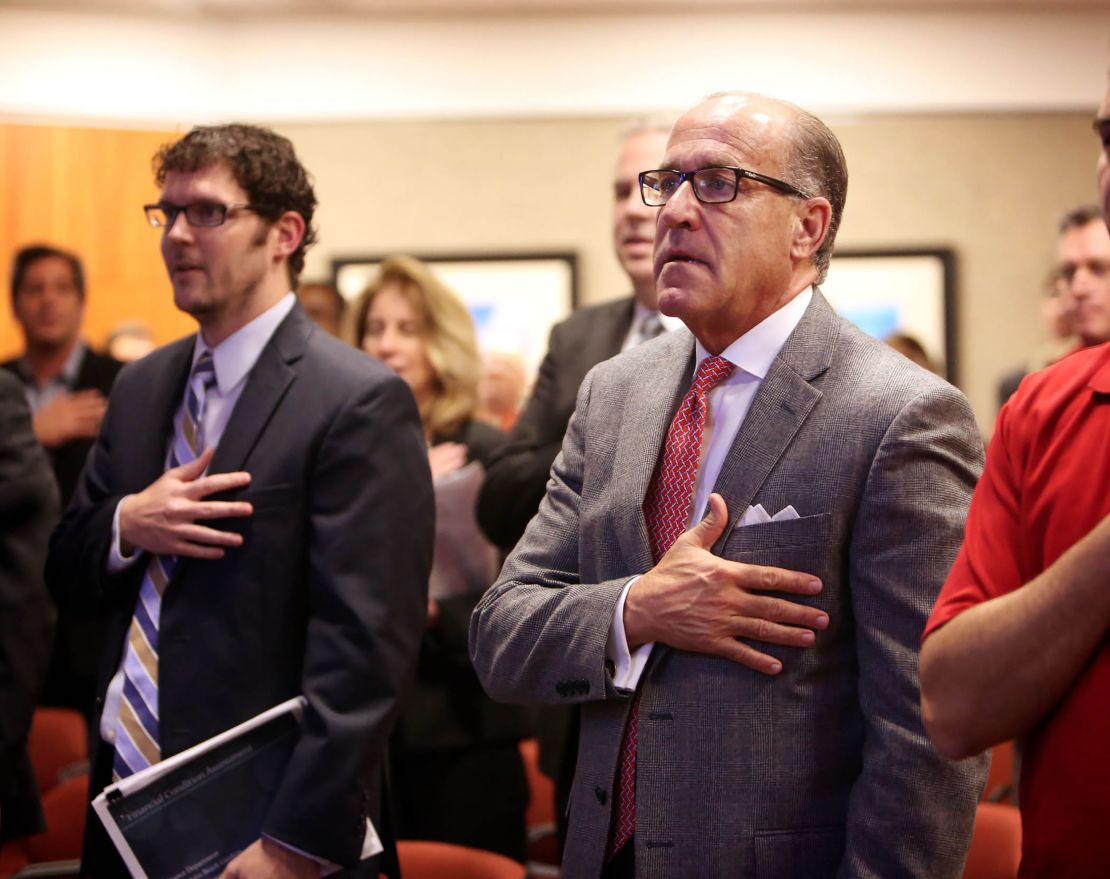 Frank Biden, the brother of  President Joe Biden, attends a meeting discussing a proposed baseball spring training facility in Florida in 2014. 