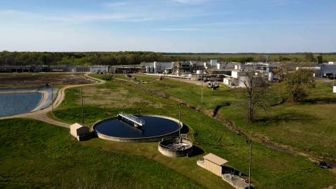 A Tyson plant is seen in Hope, Arkansas, on March 28, 2023. The Tyson plant in Hope experienced an ammonia leak in 2016.