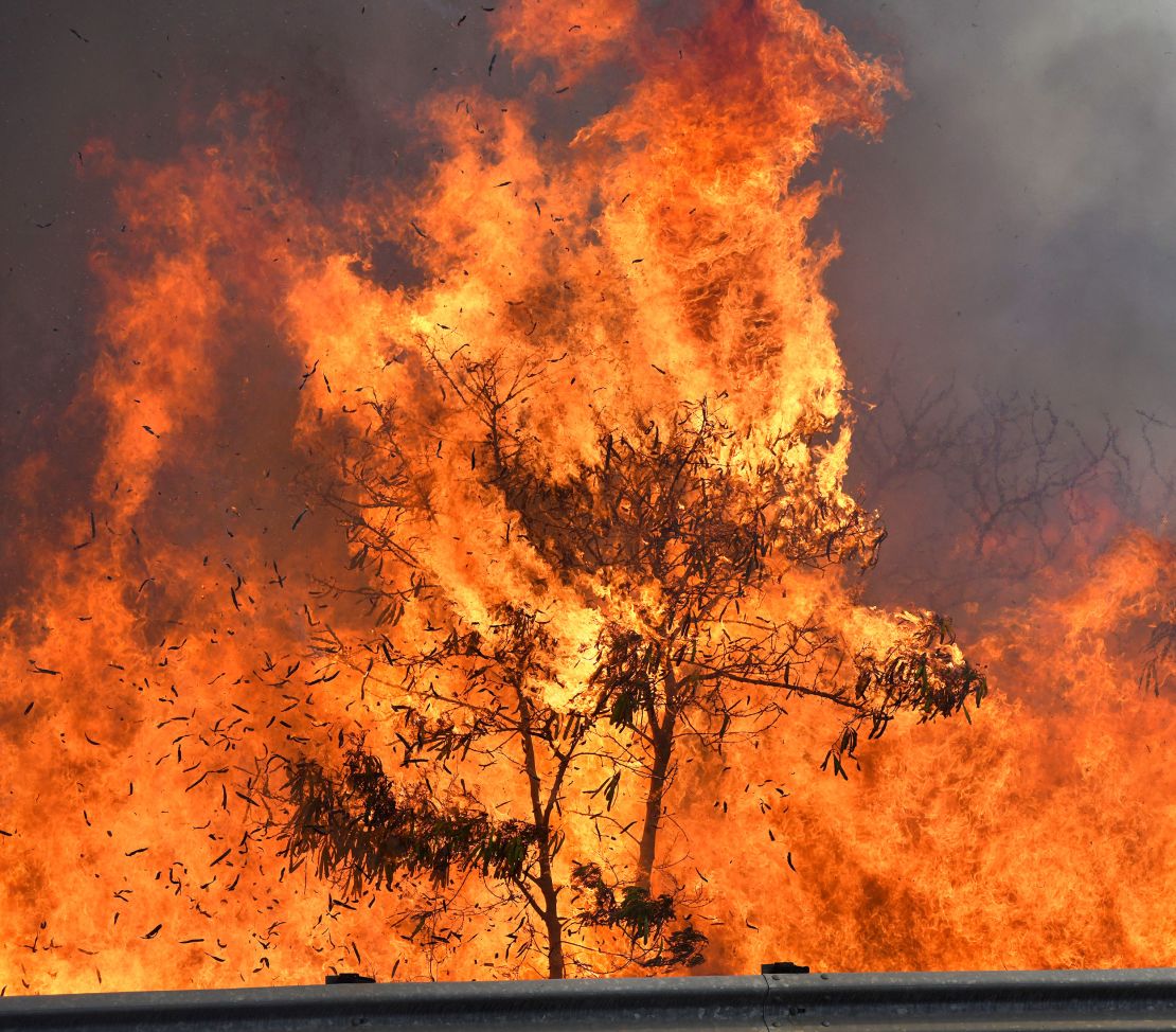 An out-of-control wildfire that began along a major Central Maui highway burns Thursday July 11, 2019, in Maui, Hawaii.