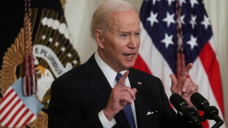 FILE PHOTO: U.S. President Joe Biden delivers remarks on the Affordable Care Act and Medicaid, in the East Room  at the White House in Washington, U.S., April 5, 2022. REUTERS/Leah Millis/File Photo