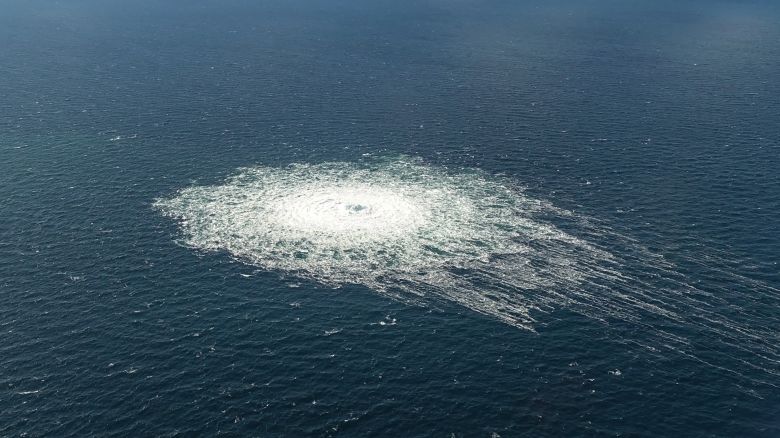 Gas leak at Nord Stream 2 as seen from the Danish F-16 interceptor on Bornholm, Denmark September 27, 2022. Danish Defence Command/Forsvaret  Ritzau Scanpix/via REUTERS