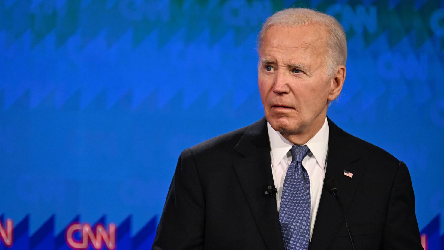 Former President Donald Trump and President Joe Biden debate at CNN's Atlanta studios on June 27, 2024.