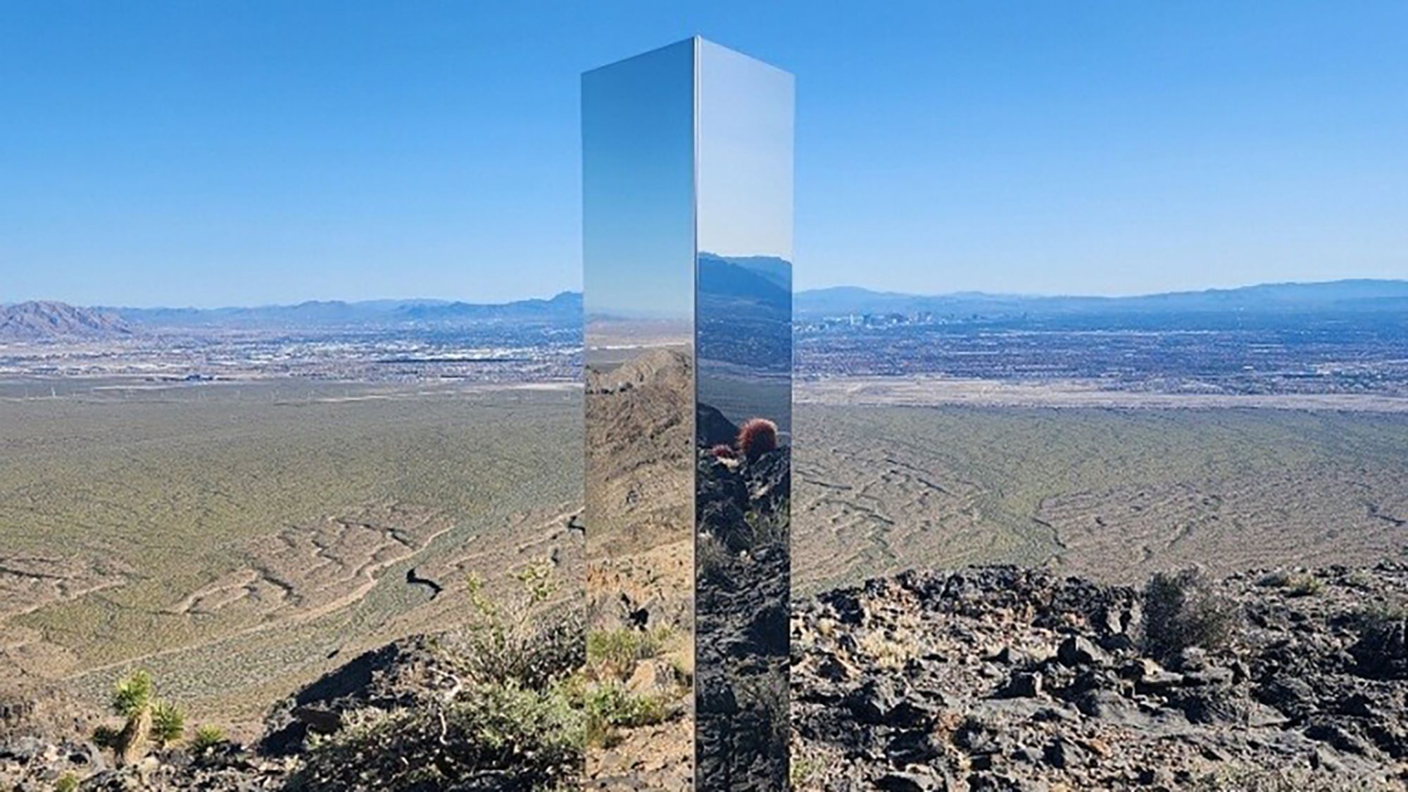 A monolith found near Gass Peak in Las Vegas, Nevada.