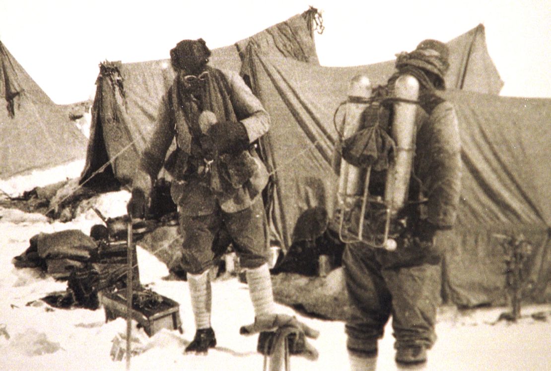 Mallory and Irvine appear at a base camp in Tibet in the last image of the men before they disappeared a century ago.