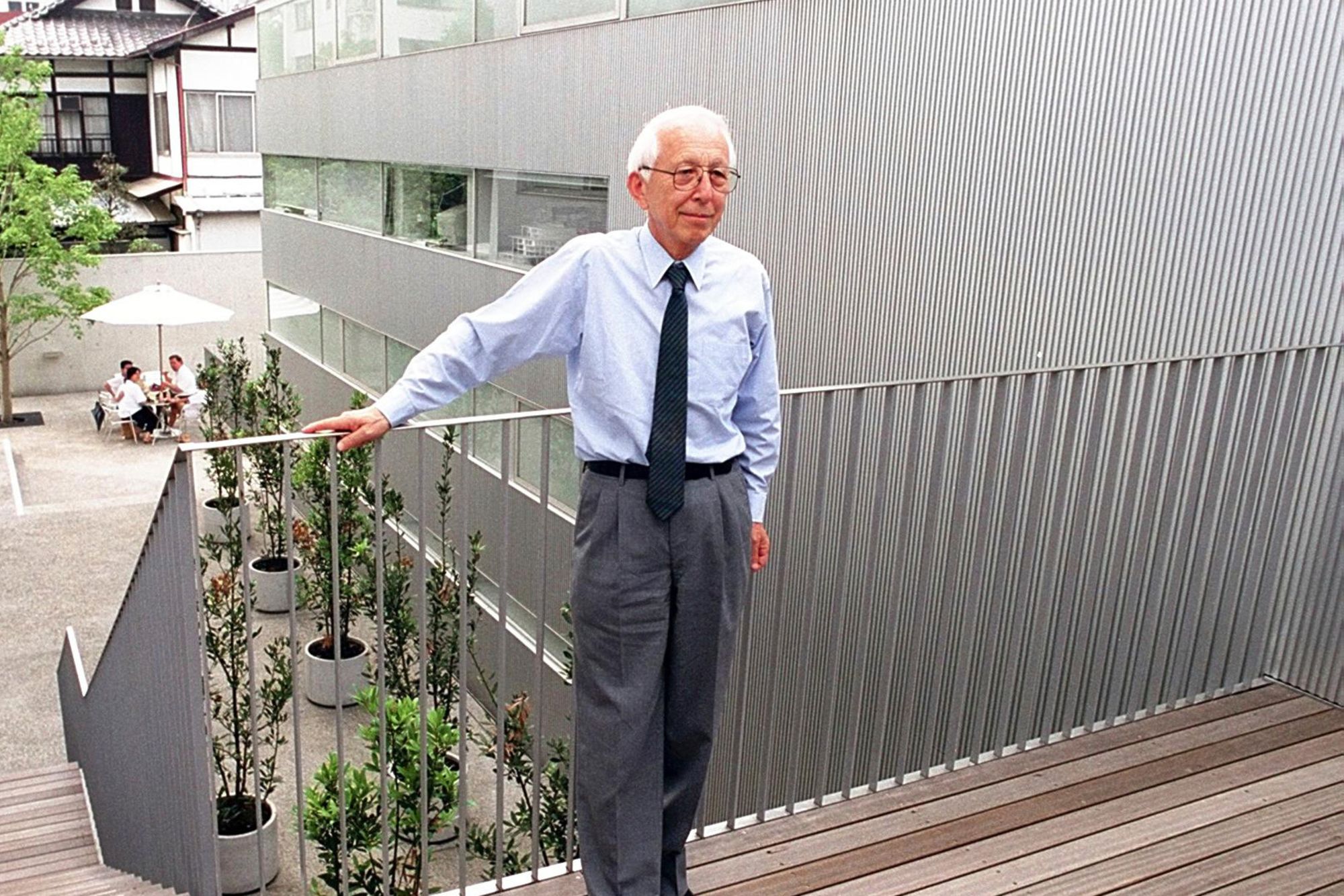 Japanese architect Fumihiko Maki is pictured at his office in Tokyo in July 1999. Maki died on June 6, 2024 at the age of 95.