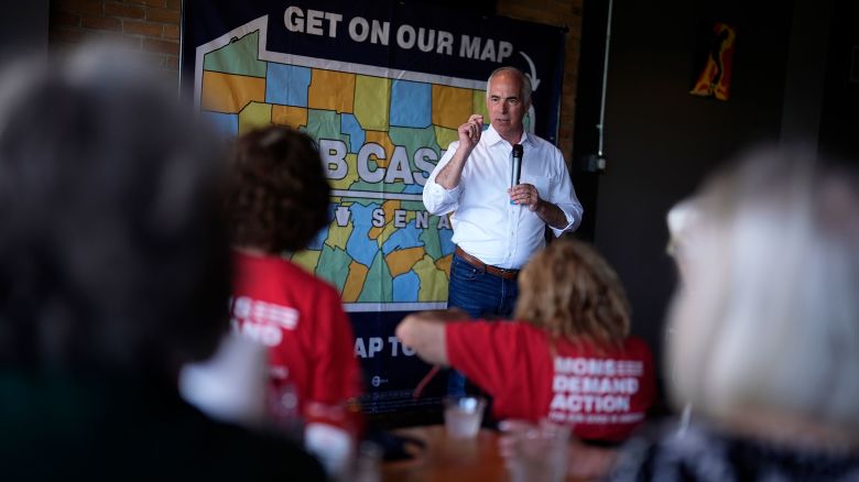 Sen. Bob Casey, D-Pa., speaks during a campaign event, Monday, July 1, 2024, in Scranton, Pa. (AP Photo/Matt Slocum)