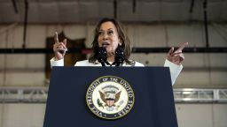 Democratic presidential nominee Vice President Kamala Harris speaks at a campaign rally Wednesday, Aug. 7, 2024, in Romulus, Mich. (AP Photo/Julia Nikhinson)