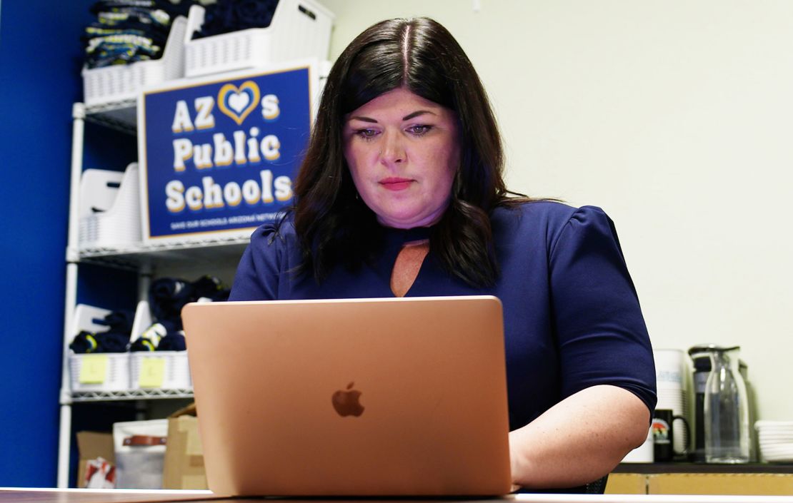 Beth Lewis, a former public school teacher, now leads Save Our Schools Arizona, a group that advocates against the state’s voucher program.