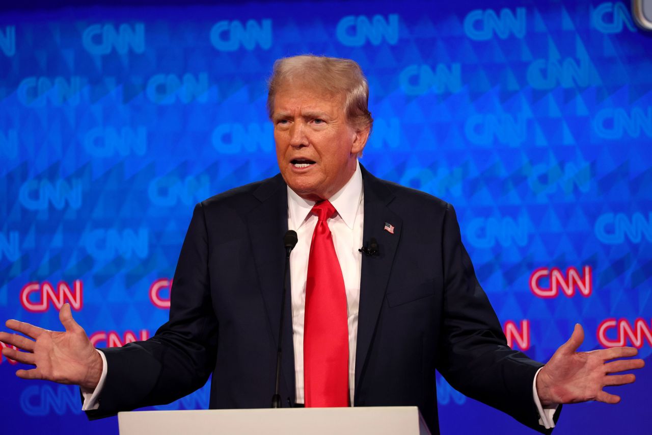Trump answers a question during the debate. Trump launched his bid to reclaim the White House in November 2022, aiming to become only the second commander in chief to win two nonconsecutive terms. 
