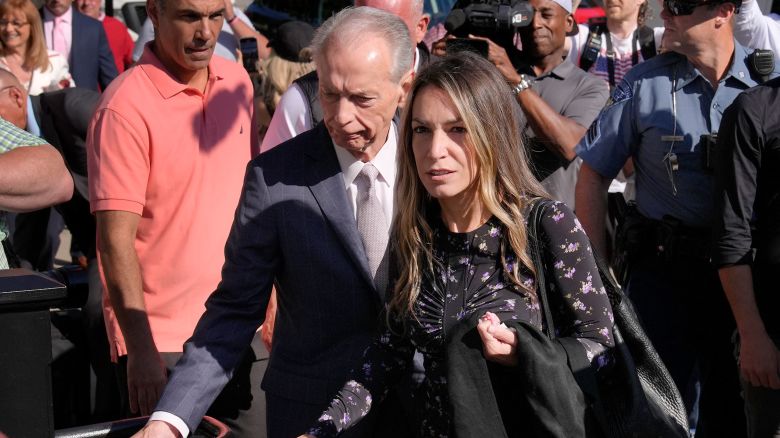 Karen Read arrives at Norfolk Superior Court with her father, William Read, center left, on Tuesday, June 24.