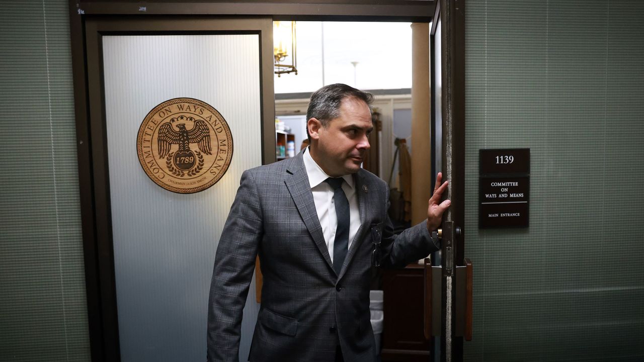 Rep. Mike Garcia leaves a candidate forum with House Republicans on October 10, 2023 in Washington, DC.