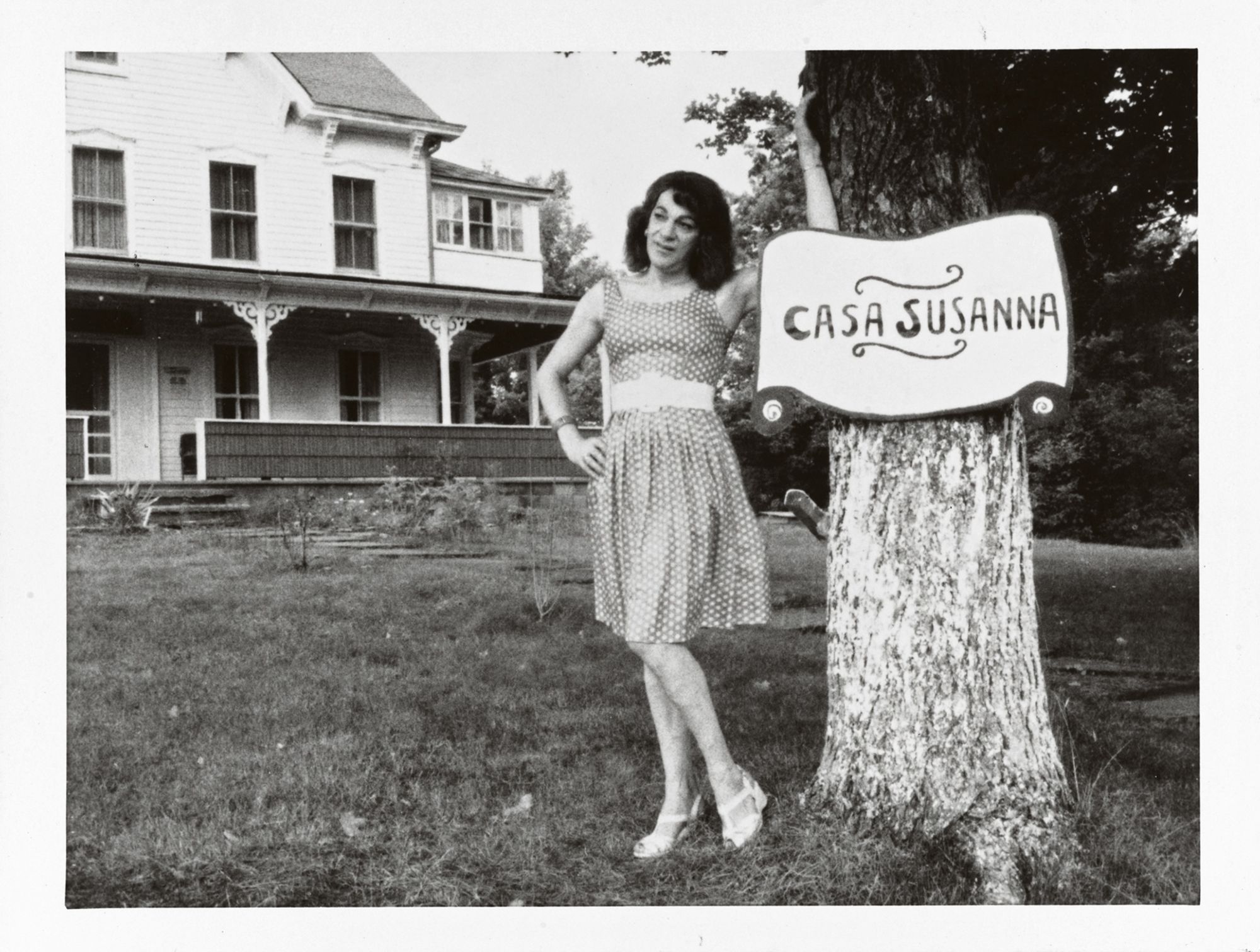 Susanna Valenti poses in the garden of her and her wife's home in the Catskills, "Casa Susanna," circa 1964-1968.