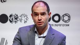 Ilya Sutskever, Russian Israeli-Canadian computer scientist and co-founder and Chief Scientist of OpenAI, speaks at Tel Aviv University in Tel Aviv on June 5, 2023.