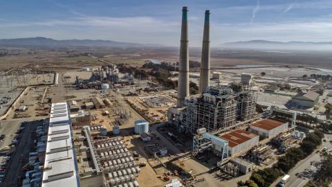 The Vistra Zero facility, lower left, at the Moss Landing Power Plant in Moss Landing, Calif., on Wednesday, January 13, 2021.