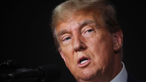 GRAND RAPIDS, MICHIGAN - APRIL 02: Former U.S. President Donald Trump speaks at a campaign event on April 02, 2024 in Grand Rapids, Michigan. Trump delivered a speech which his campaign has called "Biden's Border Bloodbath", as recent polls have shown that immigration and the situation at the U.S. Southern border continue to be top issues on voters' minds going into the November election. (Photo by Spencer Platt/Getty Images)