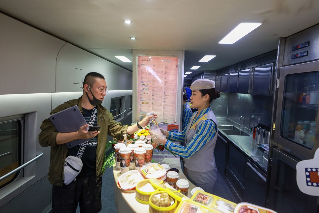 Each of the electric multiple unit (EMU) trains used to service the new overnight routes has one dining car.