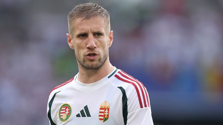 STUTTGART, GERMANY - JUNE 19: Barnabas Varga of Hungary  during the UEFA EURO 2024 group stage match between Germany and Hungary at Stuttgart Arena on June 19, 2024 in Stuttgart, Germany. (Photo by Catherine Ivill - AMA/Getty Images)