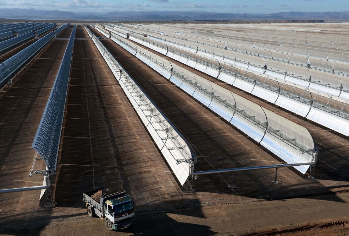 Noor Energy's solar power plant outside the central Moroccan town of Ouarzazate on the edge of the Sahara Desert.