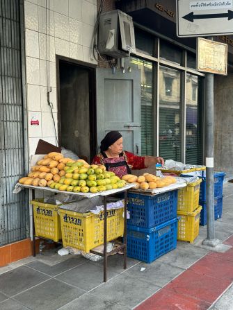 Nam dok mai mangoes are the most popular variety. Prized for their sweet flavor and light, buttery texture, they're the perfect accompaniment to the sticky rice and coconut sauce.