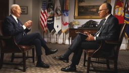 President Joe Biden speaks in an interview with Lester Holt on Monday, July 15.