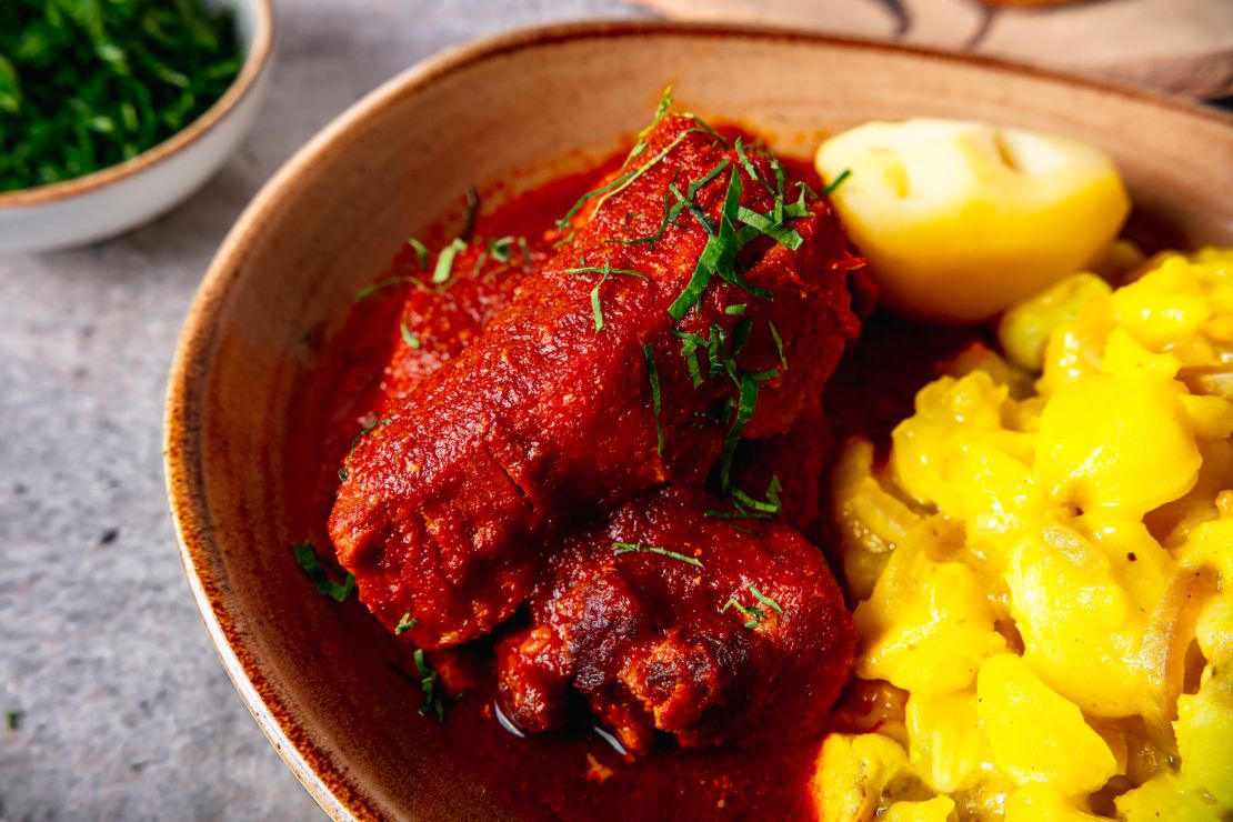 Pork with Huacareta red chile<em> </em>at Phayawi.