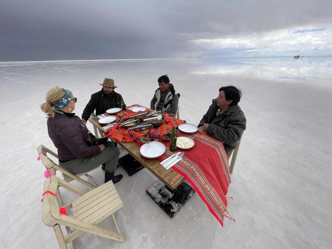 Lunch on the Uyuni Salt Flat catered by Tika restaurant.