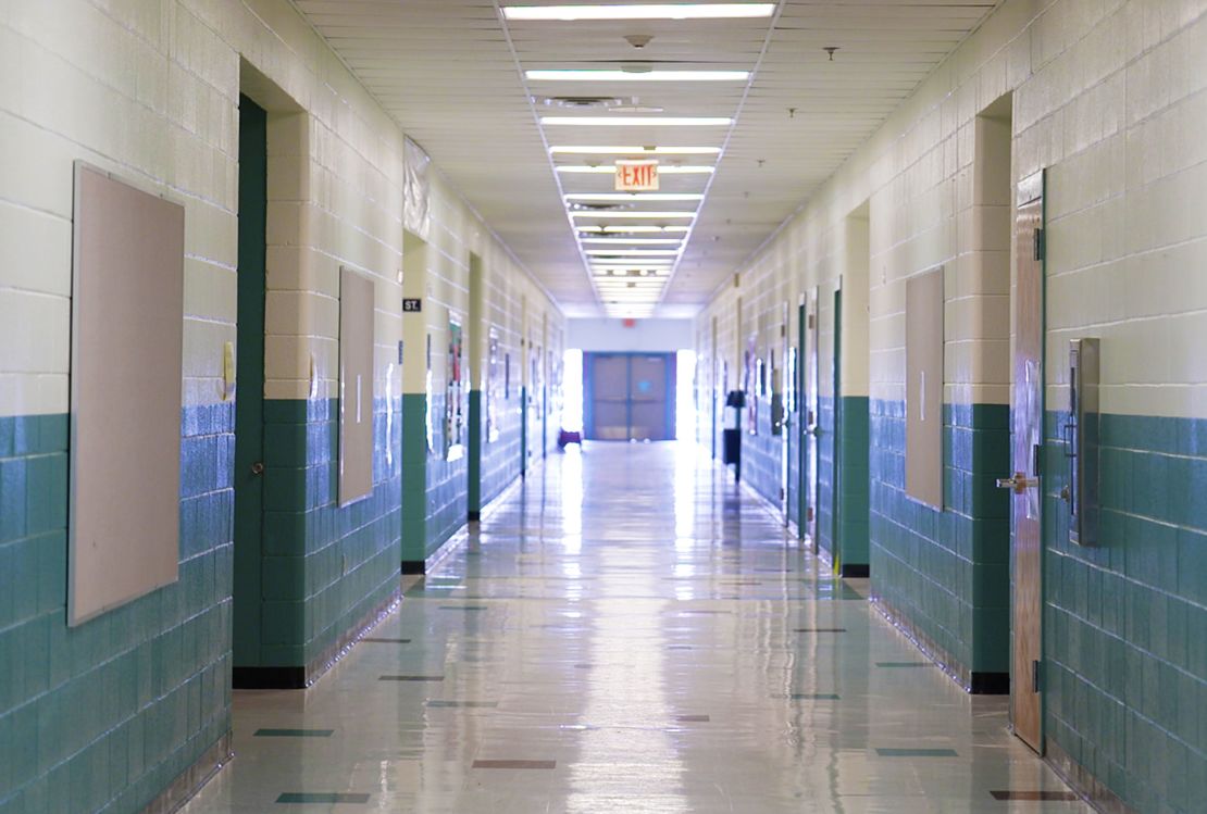 An empty hallway at Sunset Canyon Elementary School in the Paradise Valley School District, which closed down last month.