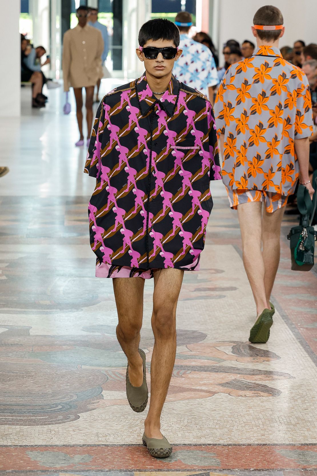 Rubber sea shoes were a repeated feature of Sabato de Sarno's sophomore collection at Gucci.