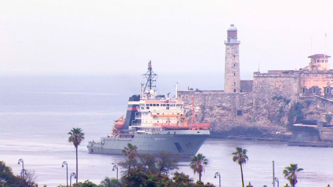 The rescue and tugboat Nicolay Chiker, part of the Russian naval detachment visiting Cuba, arrives at Havana's harbour, June 12, 2024.