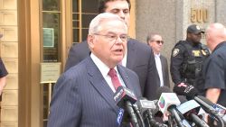 <p>Sen. Bob Menendez (D-NJ) responds after a<a href="https://www.cnn.com/2024/07/16/politics/bob-menendez-verdict/index.html"> jury has found the lawmaker guilty on all counts</a> in his federal corruption trial. </p>