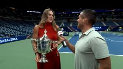 <p>Aryna Sabalenka, the world No. 2 from Belarus, defeated American Jessica Pegula at Arthur Ashe Stadium to win the US Open for the first time.</p>