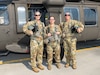 FORT INDIANTOWN GAP, Pa. – Three Pennsylvania National Guard Soldiers, one of the few all-female crews in the state’s history, conducted a flyover September 21, 2024, during of the annual March for the Fallen here. Chief Warrant Officer 4 Heather Oglesby, a flight instructor at Eastern Army National Guard Aviation Training Site, Chief Warrant Officer 4 Allison Moser, also a flight instructor at EAATS, and Sgt. Victoria Glasgow, a Black Hawk crew chief with the 28th Expeditionary Combat Aviation Brigade, crewed a UH-60 Black Hawk helicopter in recognition of Girls in Aviation Day.