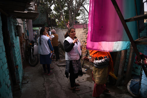 Shanti, 22, is the youngest in her team of health educators who work tirelessly in the Jahangirpuri community- walking around looking for groups of men, women and children to educate them about sexual and domestic violence, brainstorming and devising new and innovative methods to spread awareness, knocking door to door to make sure everyone is aware of the services MSF's Umeed Ki Kiran Clinic* provides, encouraging victims of domestic and sexual violence to seek medical care, trying hard to make the community unlearn the shame and taboo associated with sexual violence and teaching them to care for their physical and mental health on priority. She is a powerhouse, exactly opposite of what her name "Shanti" (peace in Hindi) means. She loves to chat and that only helps her do her job better!