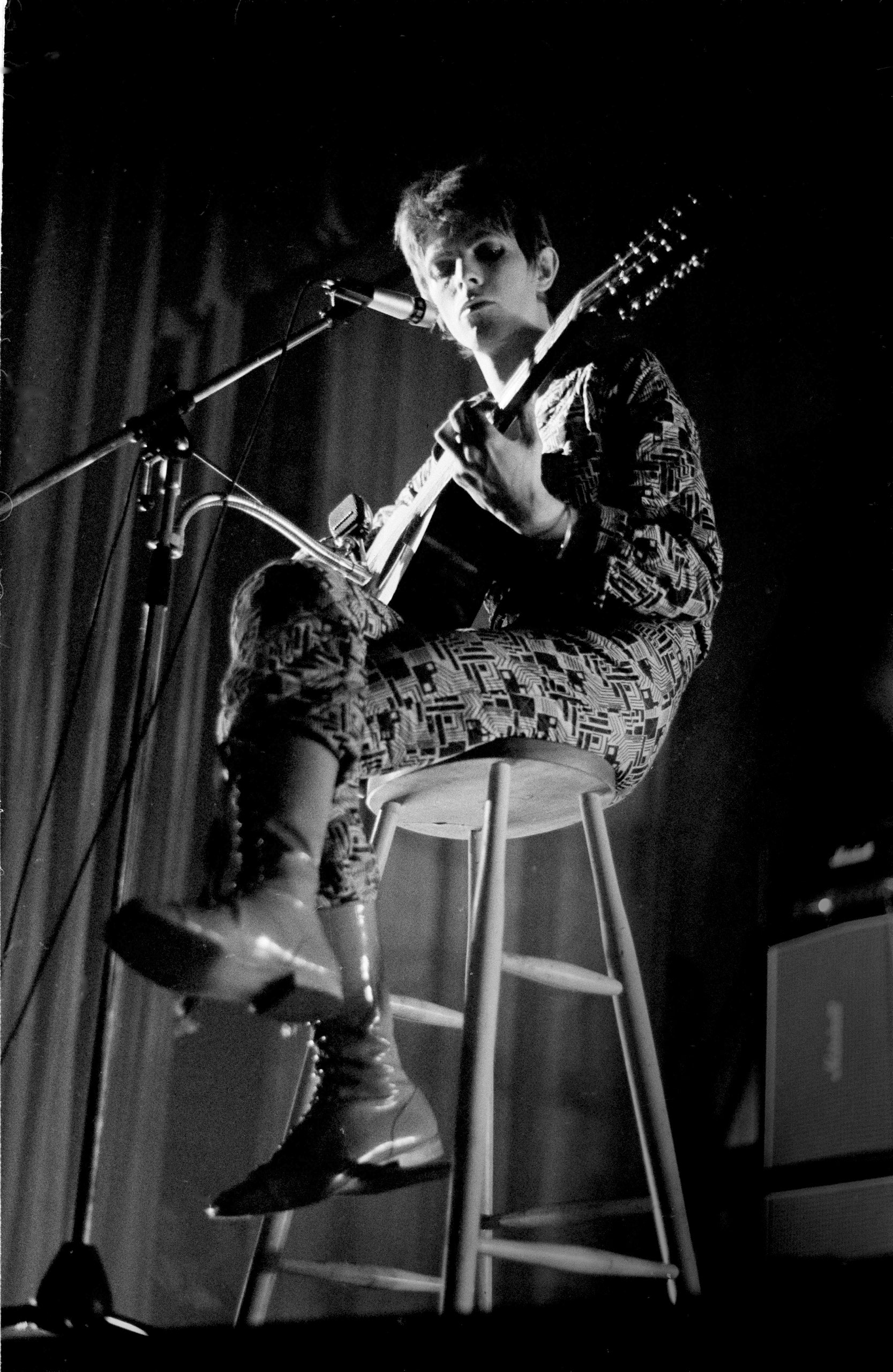 David Bowie performing at the Aylesbury Friars January 29 1972.