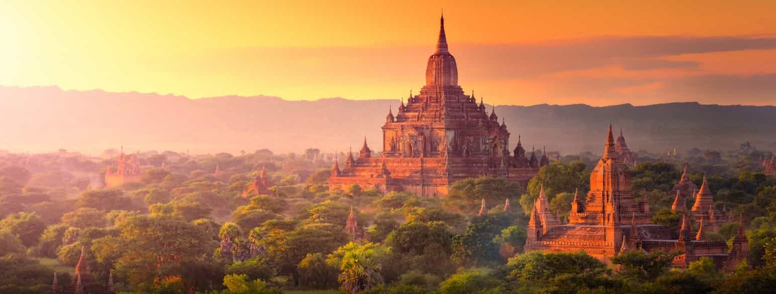 Pagodelandskap i Myanmar