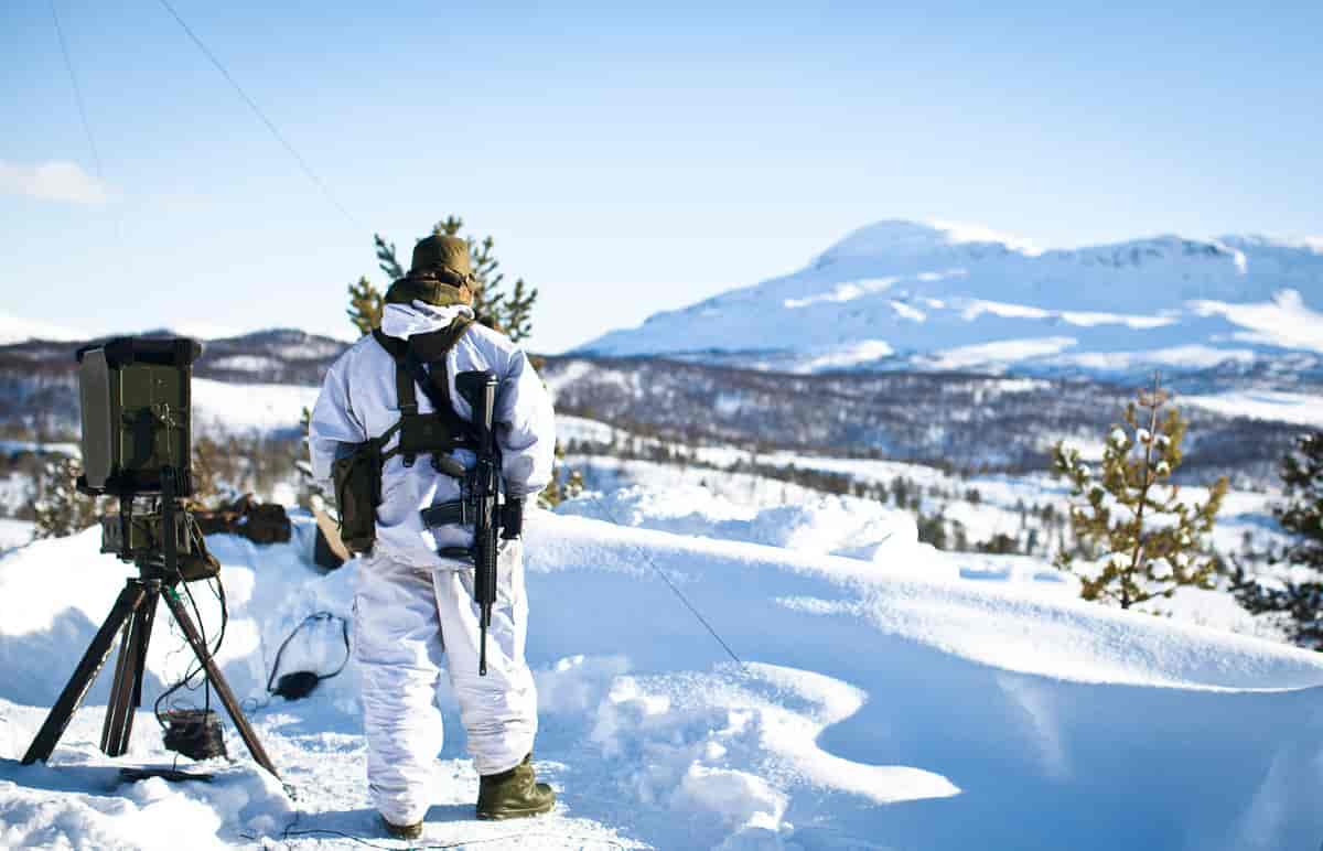 Soldater fra Sambandsbataljonen på øvelse Cold Winter, 2011.