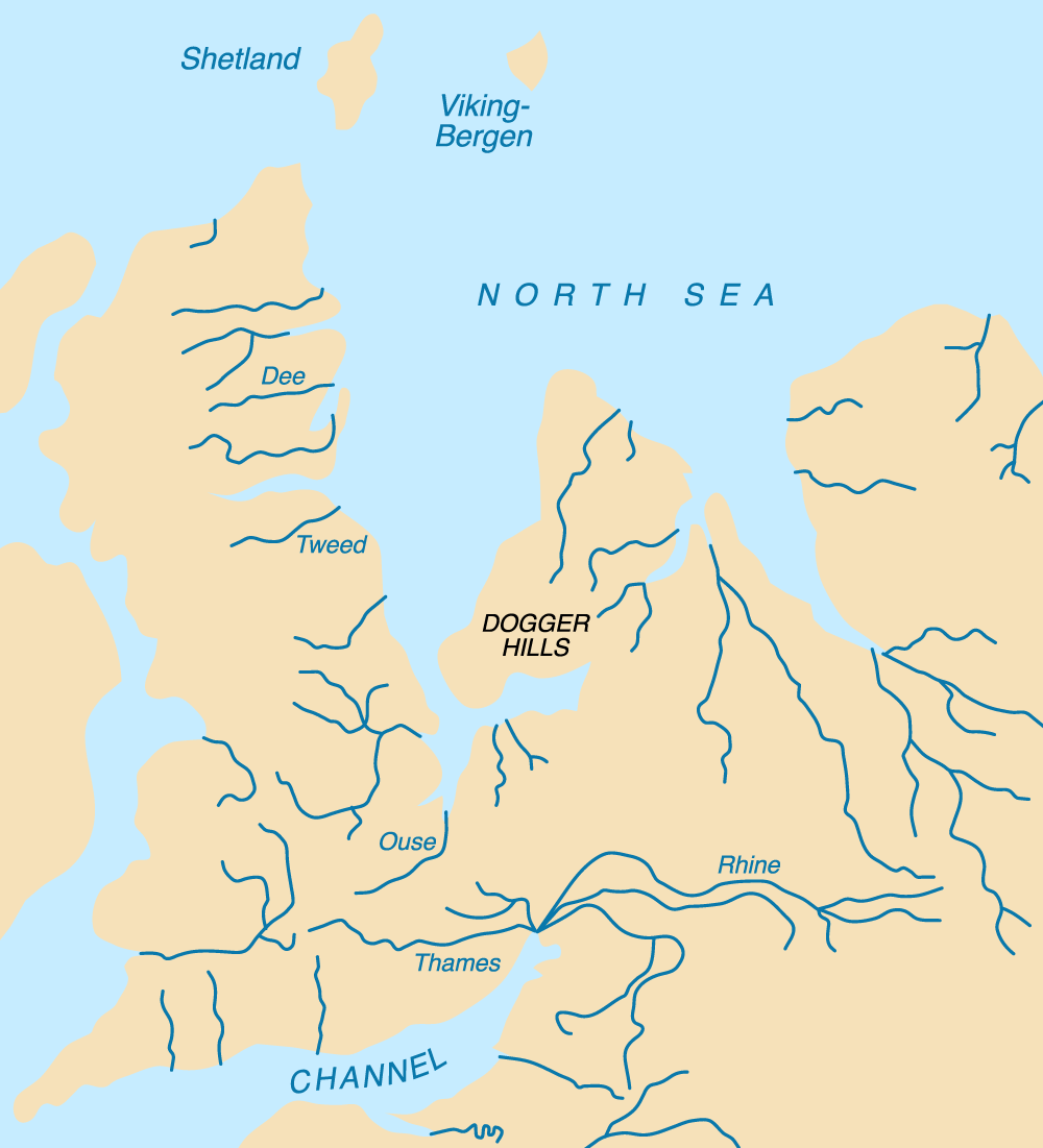 Doggerland for 8000 år siden.