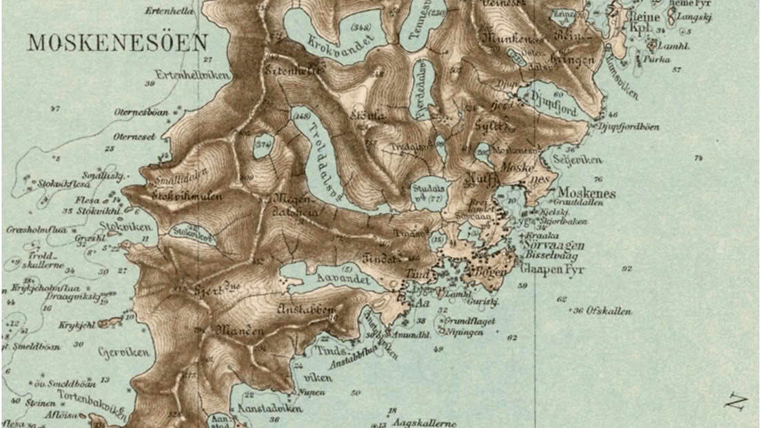 Utsnitt fra trykt gradteigskart I11 1903