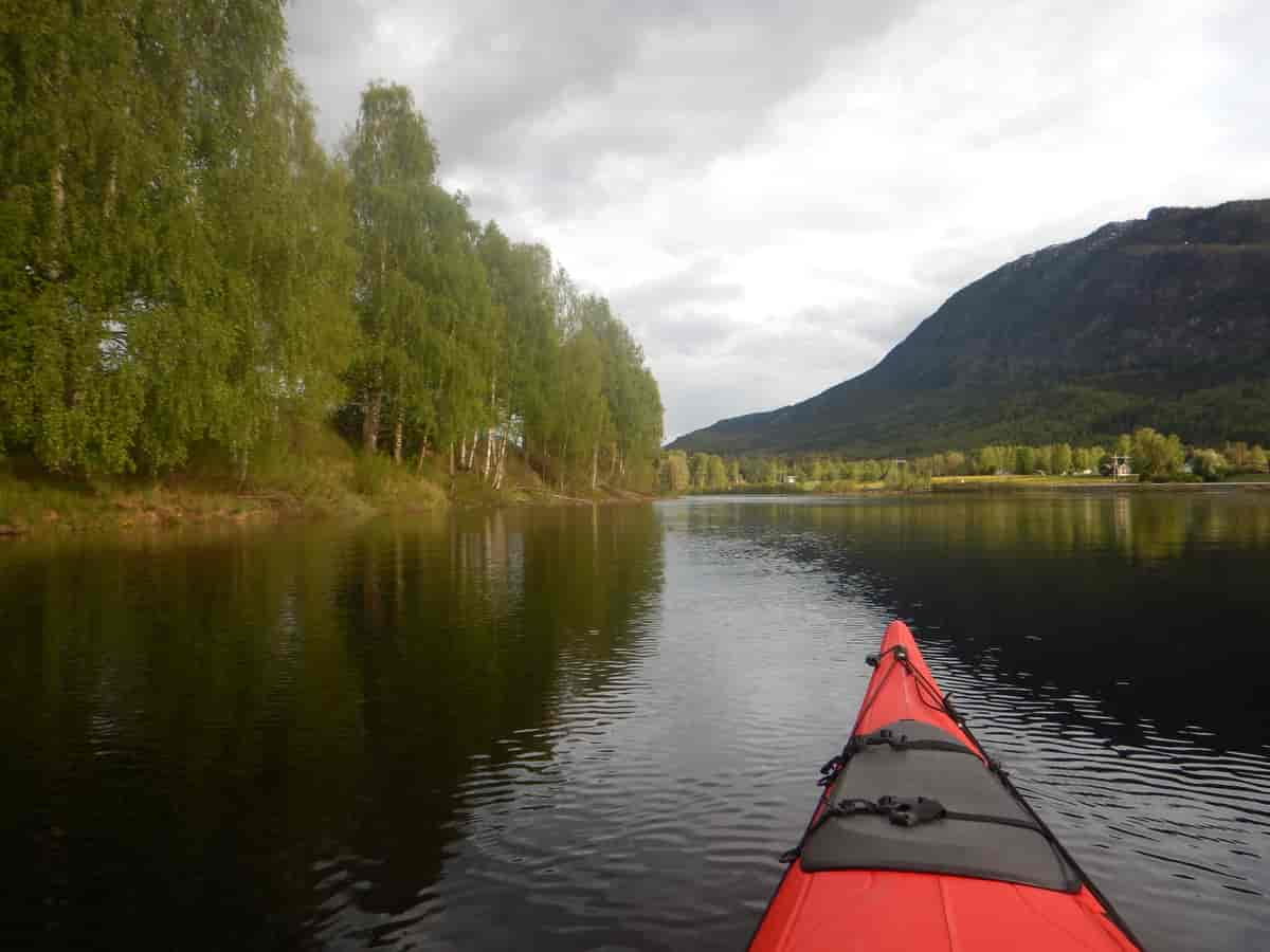 Hallingdalselva ved Nesbyen sentrum.