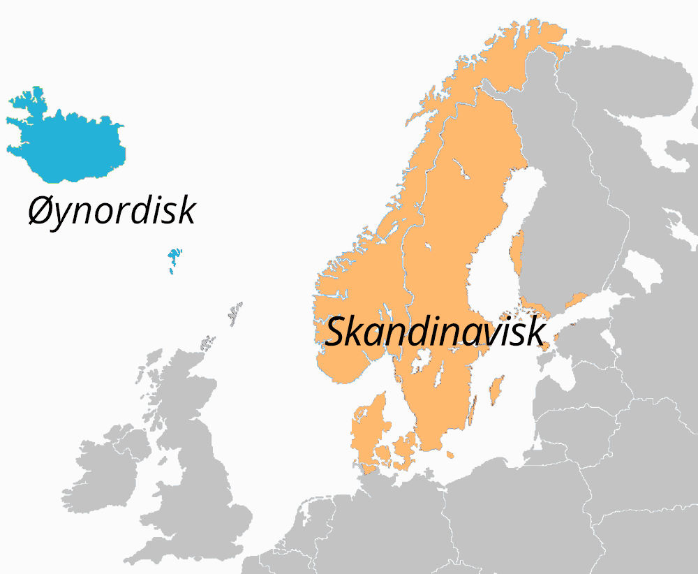 Øynordisk og skandinavisk