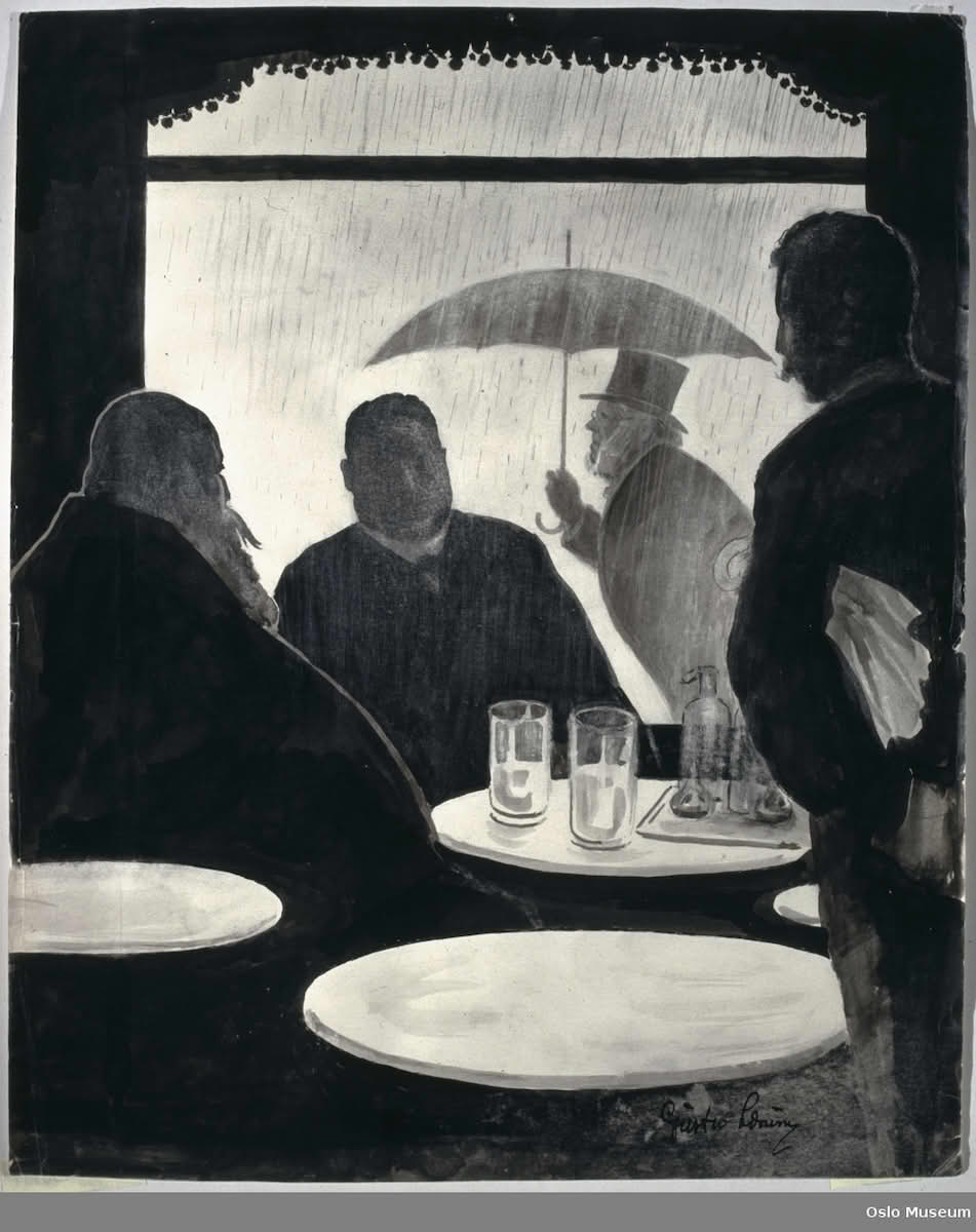 Tegning av Henrik Ibsen av Gustav Lærum