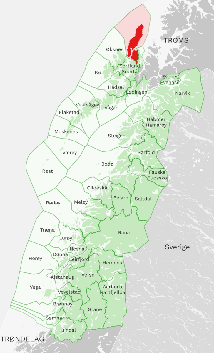 Kart: Andøy kommune i Nordland