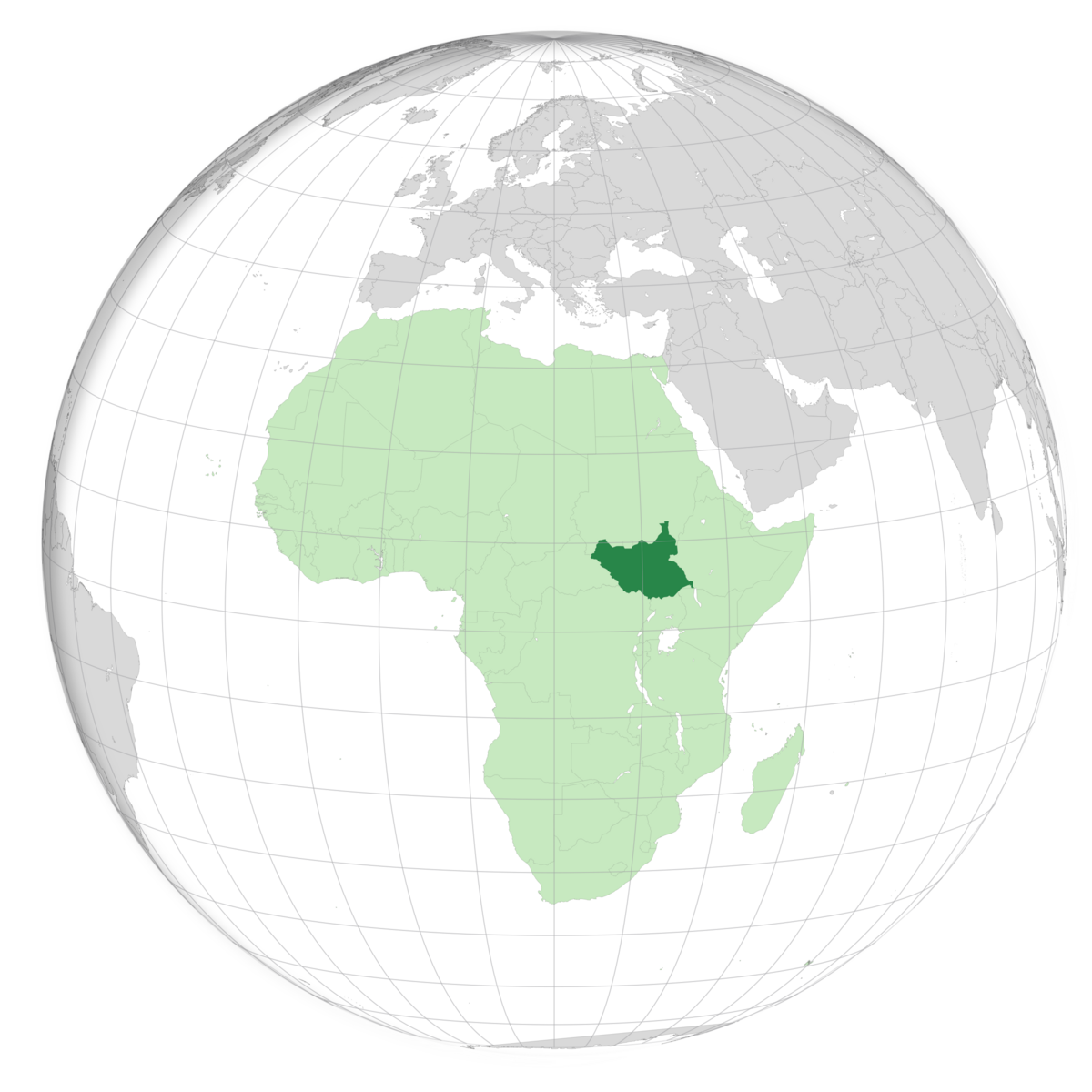 Sør-Sudan, plassering