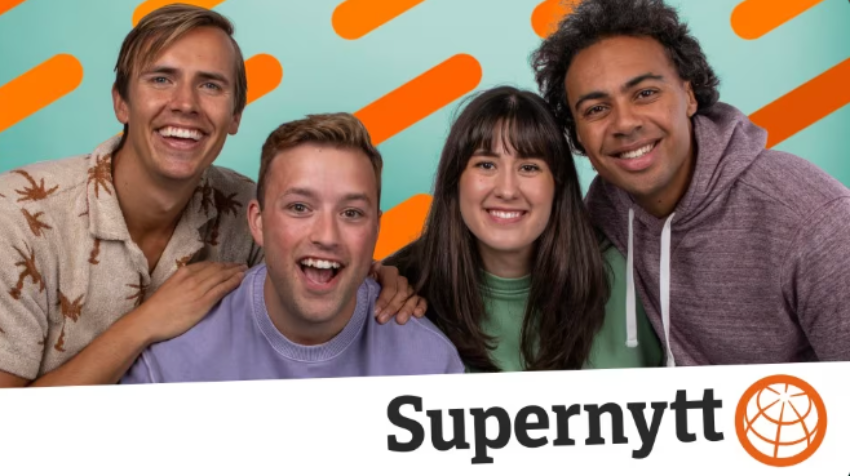 Fire programledere fra Supernytt. 