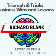 a colorful brain with headphones and a microphone says richard blank