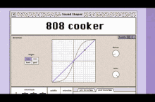 a computer screen shows the 808 cooker sound shaper program